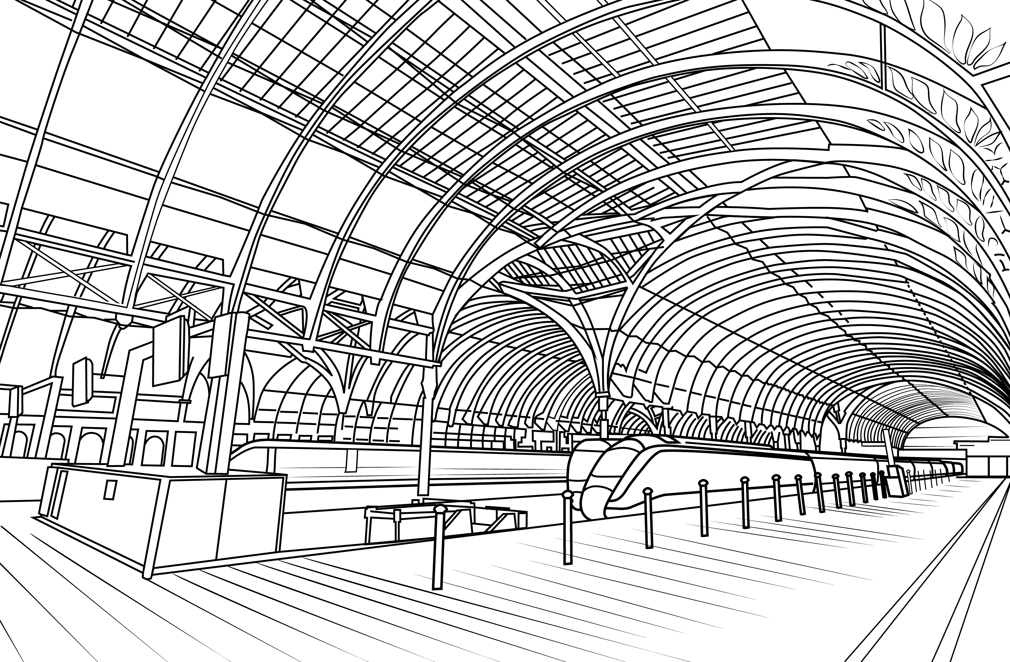 London Stations Colouring Book (A4)