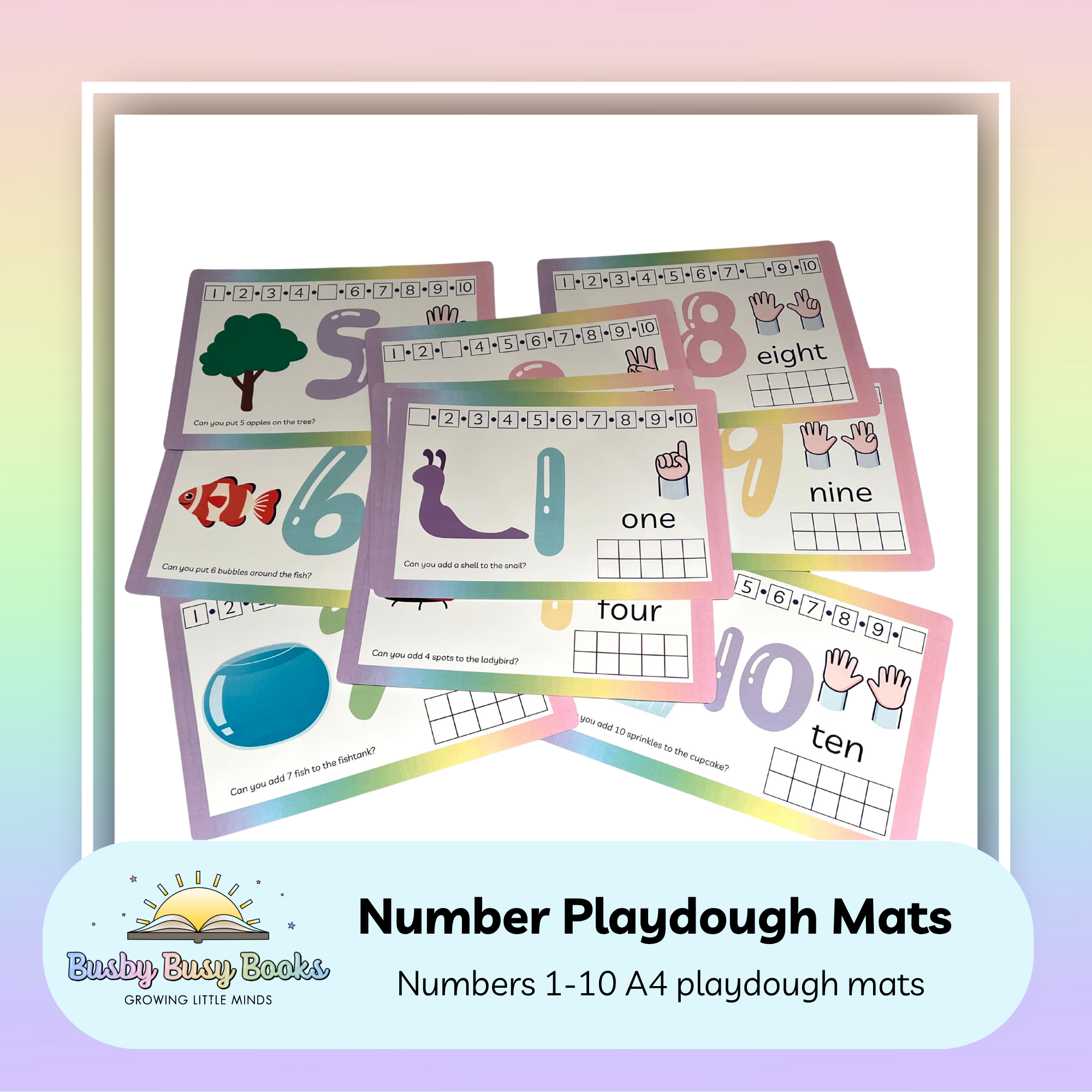 Number Playdough Mats 1-10
