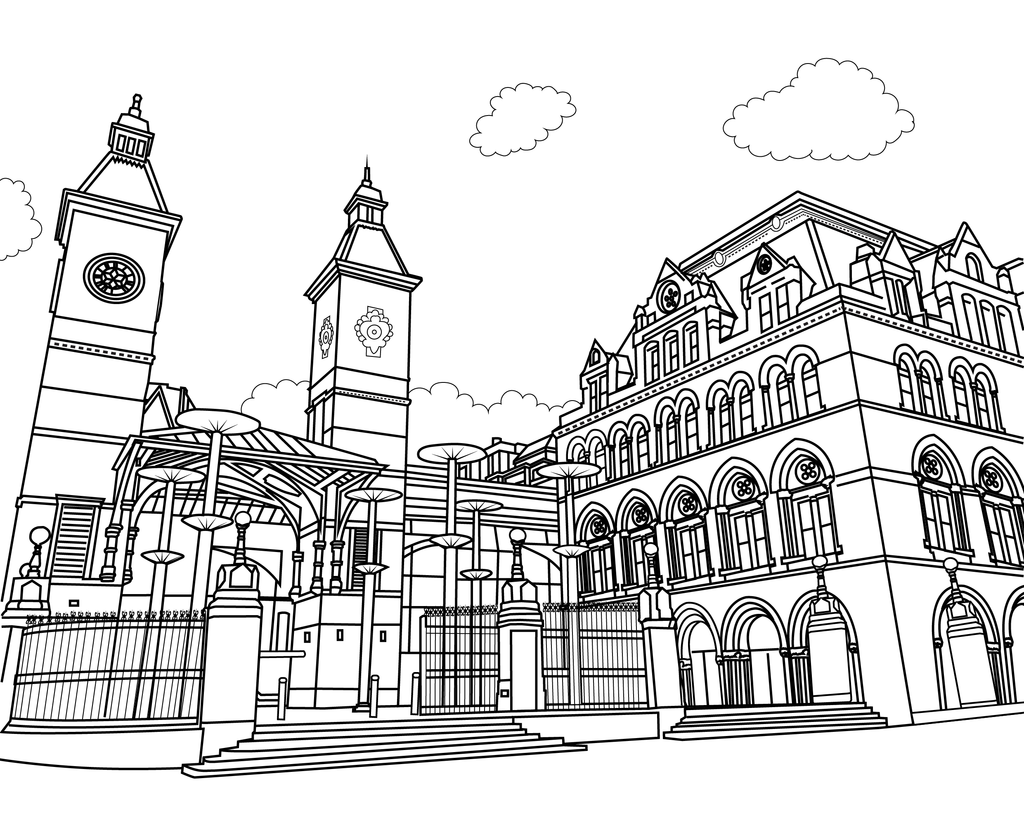 London Stations Colouring Book (A4)